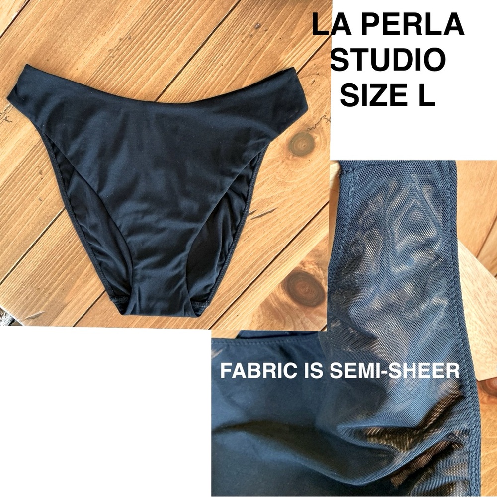 LA PERLA SEMI-SHEER BLACK HIPSTER PANTIES/VOILE FABRIC/LIKE NEW /MADE IN ITALY